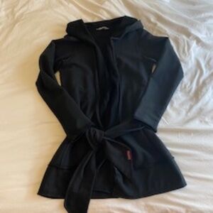 Hard Tail Tie Waist Hooded Cardigan Women Large